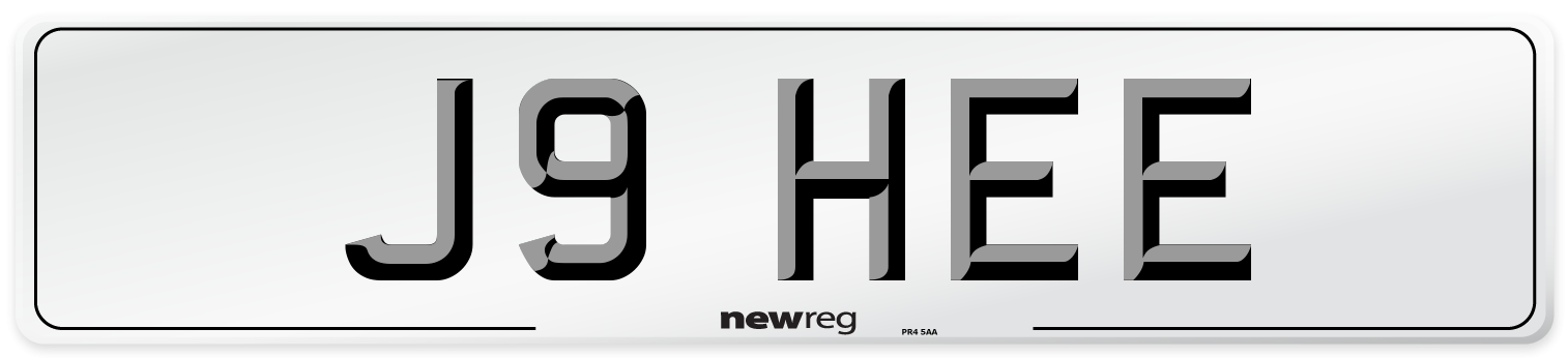 J9 HEE Number Plate from New Reg